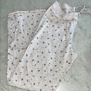 SKIMS Cotton Jersey Long Pant Oatmeal Heather - Holly Print - Size M